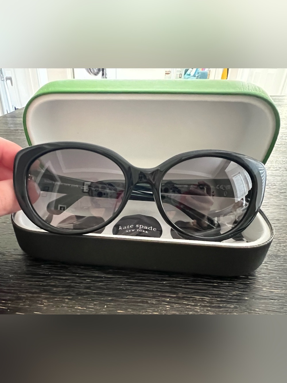 kate spade Black Round Oversized Sunglasses
